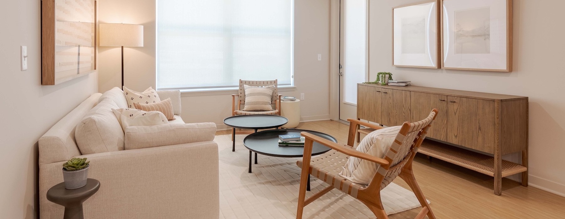 a living room with a couch and a coffee table